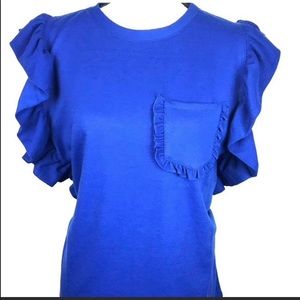 Anthropologie - Drew Cobalt Blue Ruffle